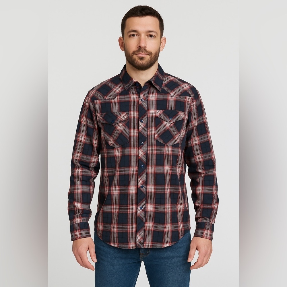 Costal Men’s Western Plaid Snap Button Shirt XL - Picture 13 of 14